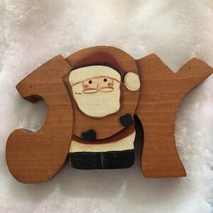 Santa Joy Wooden Decoration
